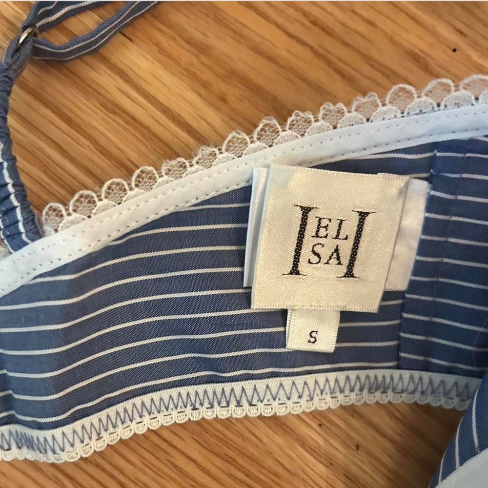 Helsa pinstripe poplin pants and bra top - Picture 5 of 5